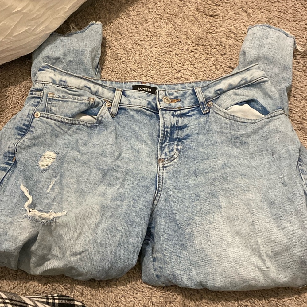 cropped ripped jeans